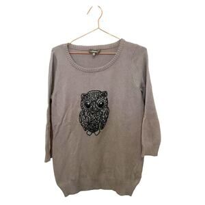 Neiman Marcus Owl Metallic Sequin Sweater - Size Small